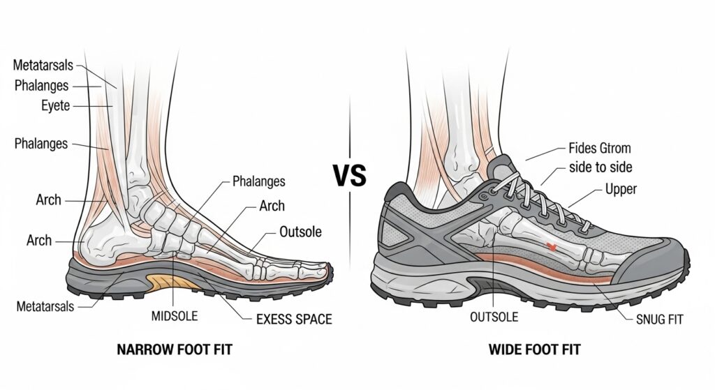 Differentes talles chaussure de trail salomon