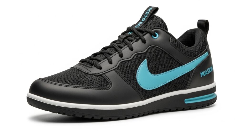 Vue éclatée technique d'une chaussure de trail montrant tous les éléments de protection et de maintien