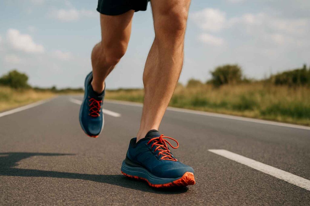 courir sur route avec des chaussures de trail