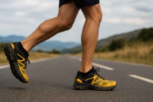 courir sur route avec des chaussures de trail